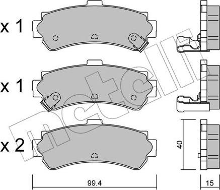 Metelli 22-0403-0 - Bremžu uzliku kompl., Disku bremzes www.autospares.lv