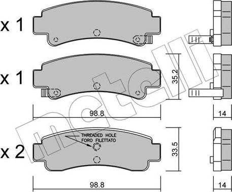 Metelli 22-0402-0 - Bremžu uzliku kompl., Disku bremzes autospares.lv