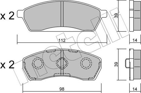 Metelli 22-0410-0 - Bremžu uzliku kompl., Disku bremzes www.autospares.lv