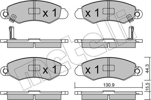 Metelli 22-0418-0 - Bremžu uzliku kompl., Disku bremzes www.autospares.lv