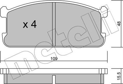 Metelli 22-0480-0 - Brake Pad Set, disc brake www.autospares.lv