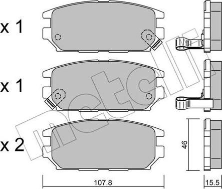 Metelli 22-0483-0 - Bremžu uzliku kompl., Disku bremzes www.autospares.lv