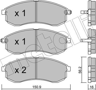 Metelli 22-0482-0 - Brake Pad Set, disc brake www.autospares.lv