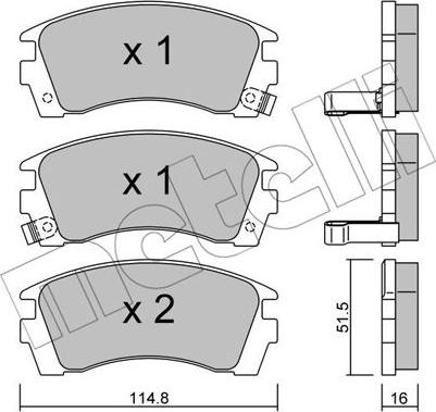 Metelli 22-0487-0 - Bremžu uzliku kompl., Disku bremzes www.autospares.lv