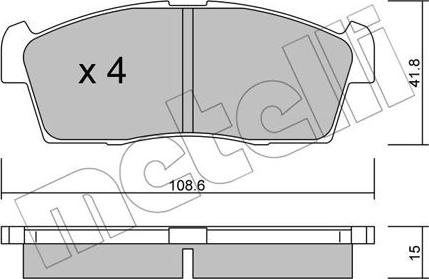 Metelli 22-0439-0 - Brake Pad Set, disc brake www.autospares.lv