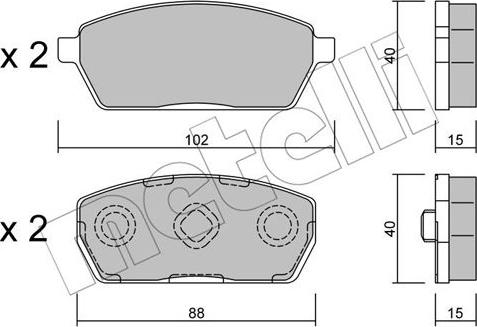 Metelli 22-0438-0 - Bremžu uzliku kompl., Disku bremzes www.autospares.lv