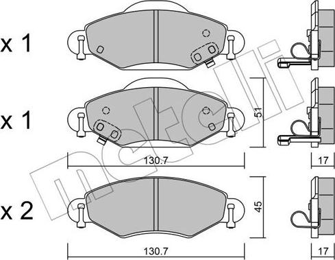 Metelli 22-0421-0 - Bremžu uzliku kompl., Disku bremzes www.autospares.lv