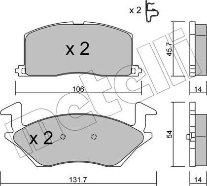 Metelli 22-0422-0 - Brake Pad Set, disc brake www.autospares.lv