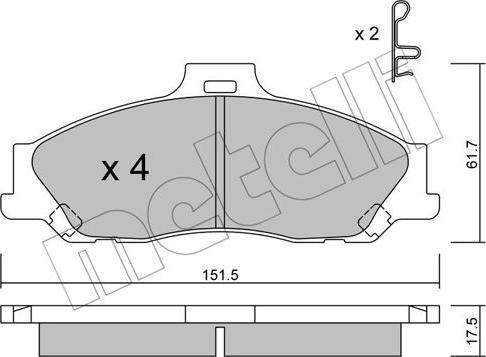 Metelli 22-0479-0 - Bremžu uzliku kompl., Disku bremzes autospares.lv