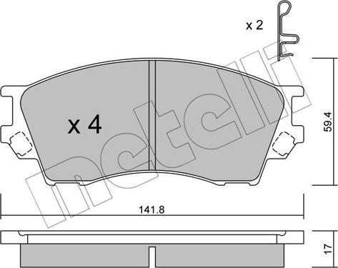 Metelli 22-0473-0 - Bremžu uzliku kompl., Disku bremzes www.autospares.lv