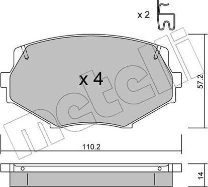 Metelli 22-0472-0 - Bremžu uzliku kompl., Disku bremzes www.autospares.lv