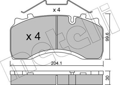 Metelli 22-0590-0 - Bremžu uzliku kompl., Disku bremzes www.autospares.lv