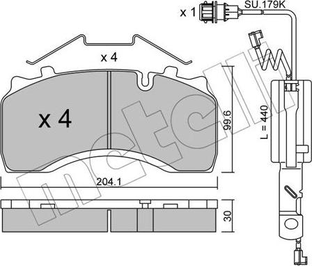 Metelli 22-0590-1K - Bremžu uzliku kompl., Disku bremzes www.autospares.lv