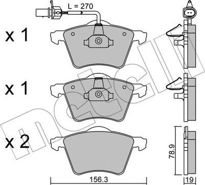 Metelli 22-0550-0 - Bremžu uzliku kompl., Disku bremzes autospares.lv