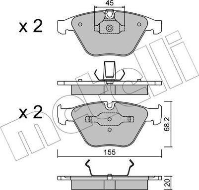 Metelli 22-0558-4 - Bremžu uzliku kompl., Disku bremzes autospares.lv