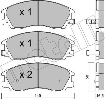 Metelli 22-0506-0 - Bremžu uzliku kompl., Disku bremzes www.autospares.lv