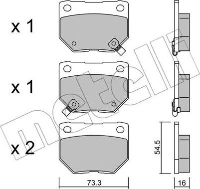 Metelli 22-0501-0 - Brake Pad Set, disc brake www.autospares.lv