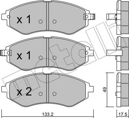 Metelli 22-0508-1 - Bremžu uzliku kompl., Disku bremzes autospares.lv