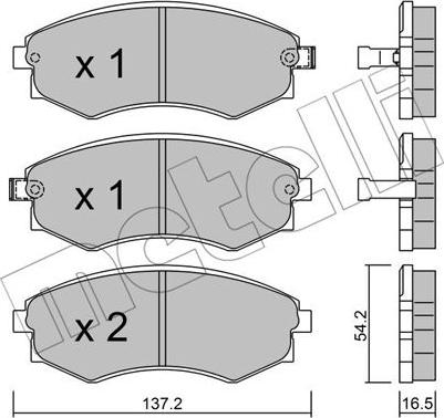 Metelli 22-0518-0 - Bremžu uzliku kompl., Disku bremzes www.autospares.lv