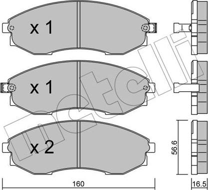 Metelli 22-0517-0 - Bremžu uzliku kompl., Disku bremzes www.autospares.lv