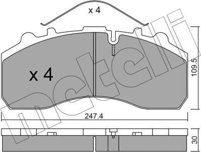 Metelli 22-0585-0 - Brake Pad Set, disc brake www.autospares.lv