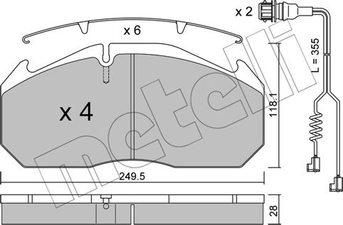 Metelli 22-0586-4K - Тормозные колодки, дисковые, комплект www.autospares.lv