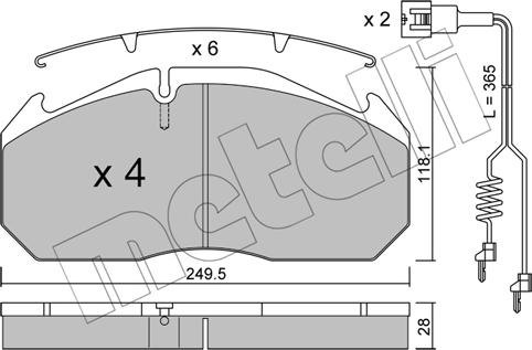 Metelli 22-0586-3K - Тормозные колодки, дисковые, комплект www.autospares.lv