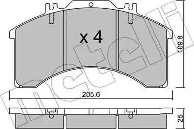 Metelli 22-0580-0 - Bremžu uzliku kompl., Disku bremzes www.autospares.lv