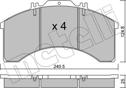 Metelli 22-0581-0 - Bremžu uzliku kompl., Disku bremzes www.autospares.lv