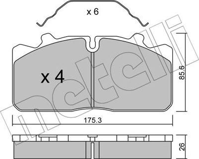 Metelli 22-0582-0 - Brake Pad Set, disc brake www.autospares.lv