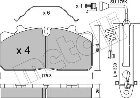 Metelli 22-0582-2K - Brake Pad Set, disc brake www.autospares.lv