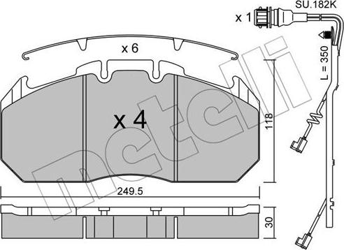 Metelli 22-0587-0K - Bremžu uzliku kompl., Disku bremzes www.autospares.lv