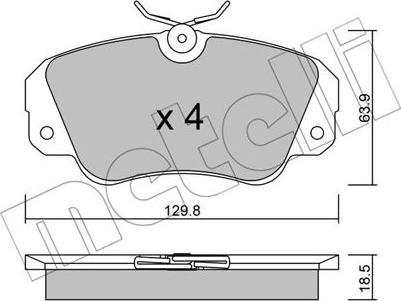 Metelli 22-0538-0 - Brake Pad Set, disc brake www.autospares.lv