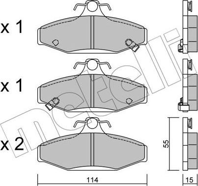 Metelli 22-0520-0 - Тормозные колодки, дисковые, комплект www.autospares.lv