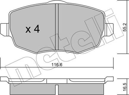 Metelli 22-0528-0 - Bremžu uzliku kompl., Disku bremzes www.autospares.lv