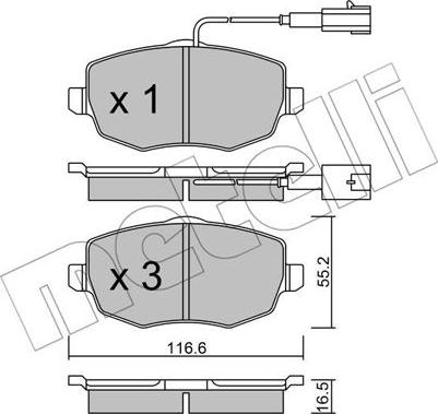 Metelli 22-0528-1 - Bremžu uzliku kompl., Disku bremzes www.autospares.lv