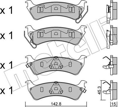 Metelli 22-0527-0 - Bremžu uzliku kompl., Disku bremzes www.autospares.lv