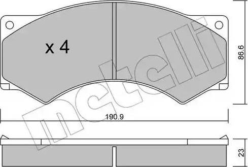 Metelli 22-0579-0 - Bremžu uzliku kompl., Disku bremzes www.autospares.lv