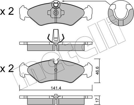 Metelli 22-0571-1 - Тормозные колодки, дисковые, комплект www.autospares.lv