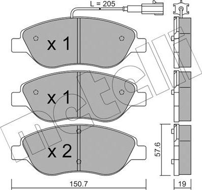 Metelli 22-0577-0 - Bremžu uzliku kompl., Disku bremzes autospares.lv