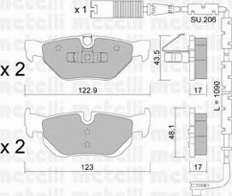 Metelli 22-0642-0K - Bremžu uzliku kompl., Disku bremzes www.autospares.lv