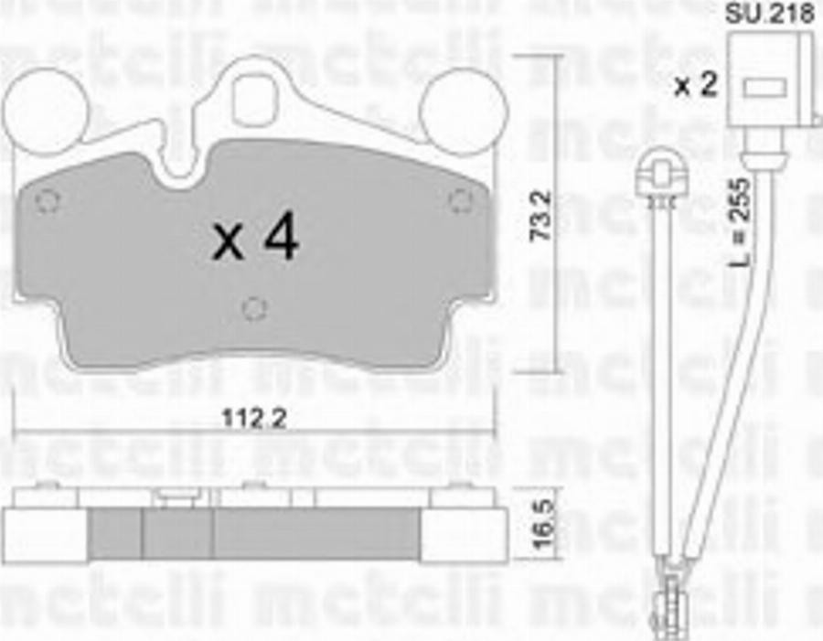 Metelli 2206550K - Bremžu uzliku kompl., Disku bremzes www.autospares.lv