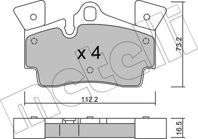 Metelli 22-0655-1 - Bremžu uzliku kompl., Disku bremzes www.autospares.lv