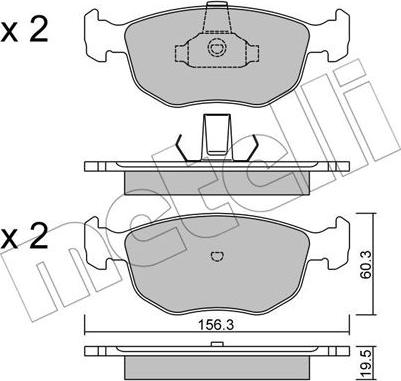 Metelli 22-0656-0 - Bremžu uzliku kompl., Disku bremzes www.autospares.lv