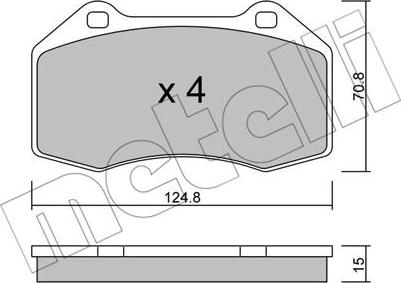 Metelli 22-0651-0 - Bremžu uzliku kompl., Disku bremzes www.autospares.lv