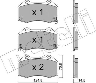 Metelli 22-0651-3 - Bremžu uzliku kompl., Disku bremzes www.autospares.lv