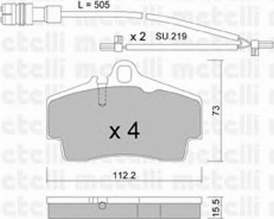 Metelli 22-0658-0K - Bremžu uzliku kompl., Disku bremzes www.autospares.lv