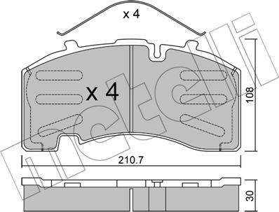 Metelli 22-0652-0 - Bremžu uzliku kompl., Disku bremzes www.autospares.lv