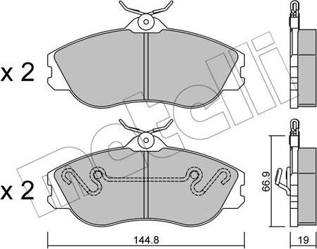 Metelli 22-0663-0 - Bremžu uzliku kompl., Disku bremzes autospares.lv