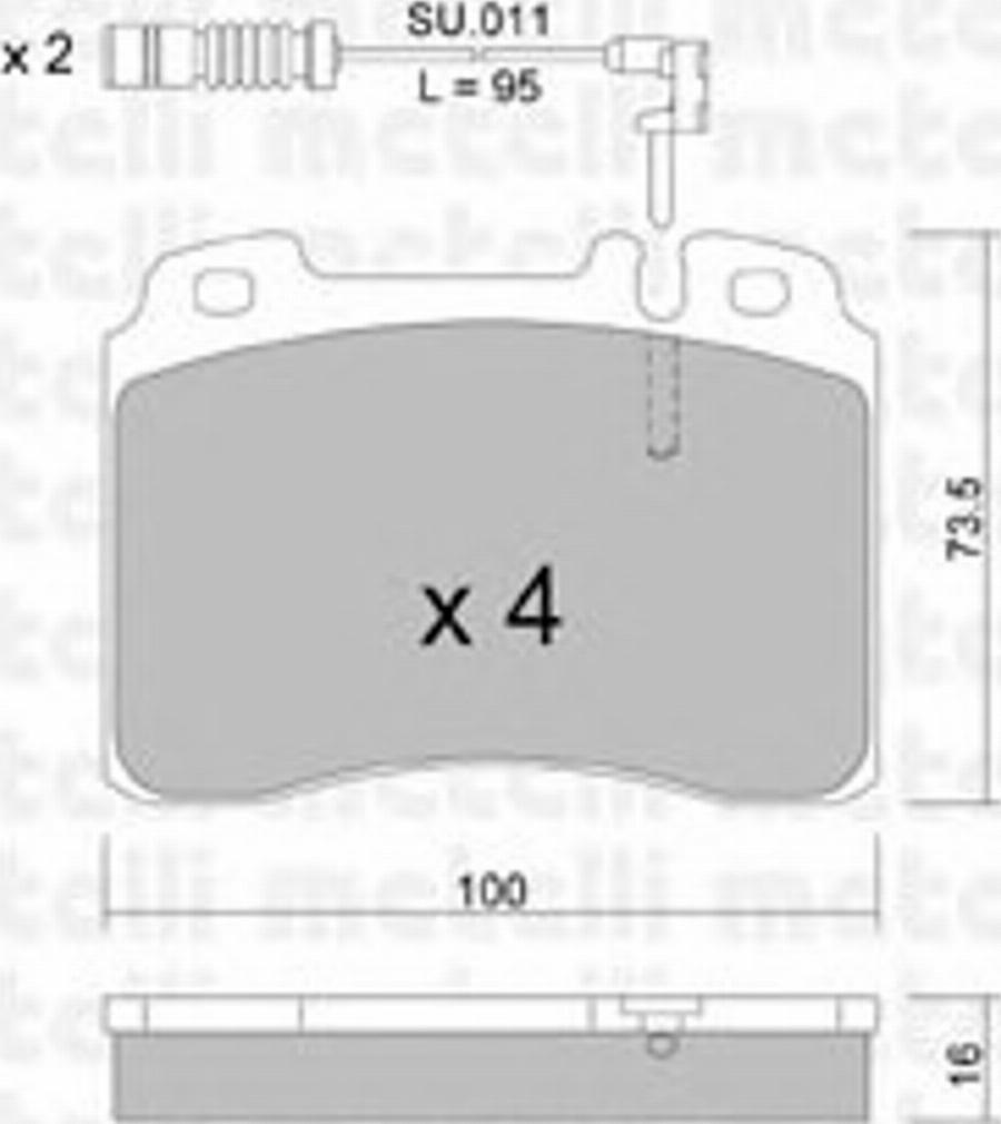 Metelli 22-0667-1K - Bremžu uzliku kompl., Disku bremzes www.autospares.lv